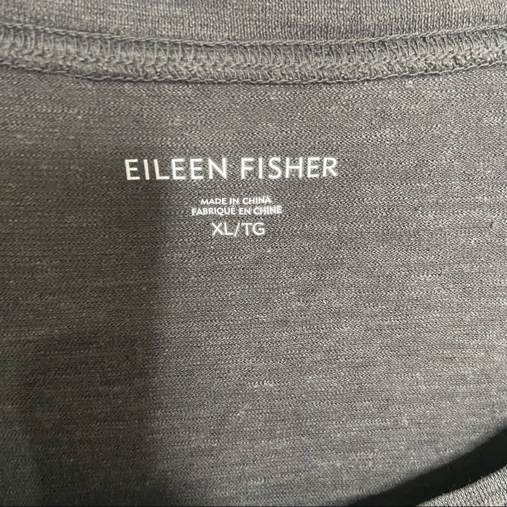 NWT Eileen Fisher Scoop Neck Crop Tee Graphite - Picture 2 of 6